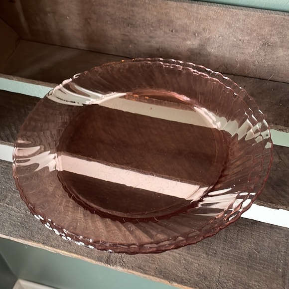 Arcoroc Dining Set Of 3 Arcoroc Pink Glass Salad Plates Vintage